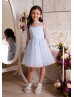 Sky Blue Polka Dot Tulle Flower Girl Dress Baby Tutu Dress Sky Blue Polka Dot Tulle Flower Girl Dress Baby Tutu Dress